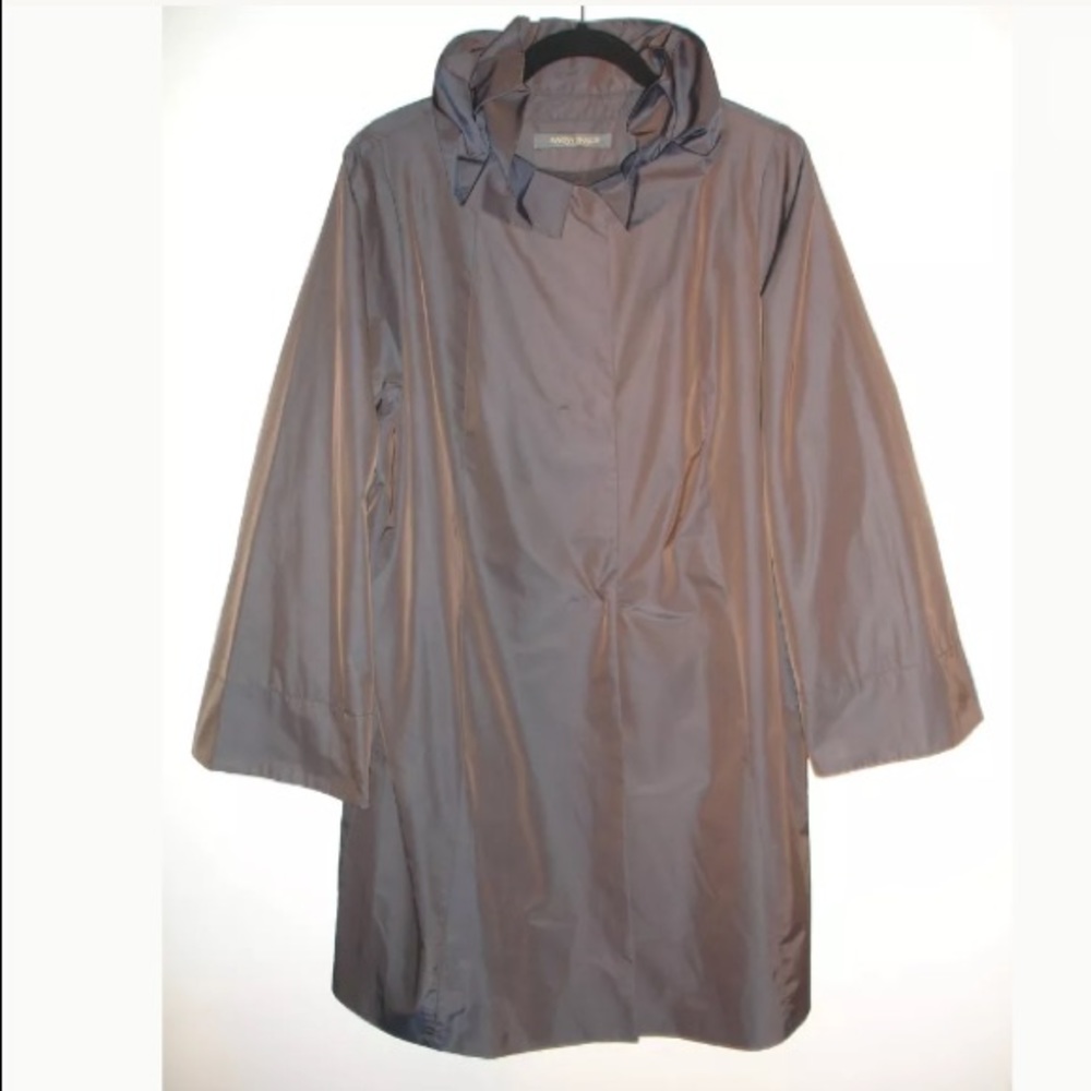 Marina Rinaldi Grey Taffeta Coat Size 21 - Picture 2 of 8